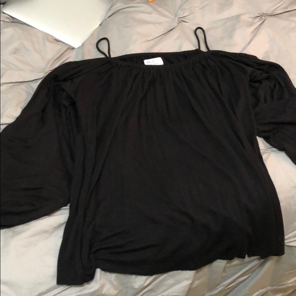 Bailey 44 black off the shoulder w spaghetti strap